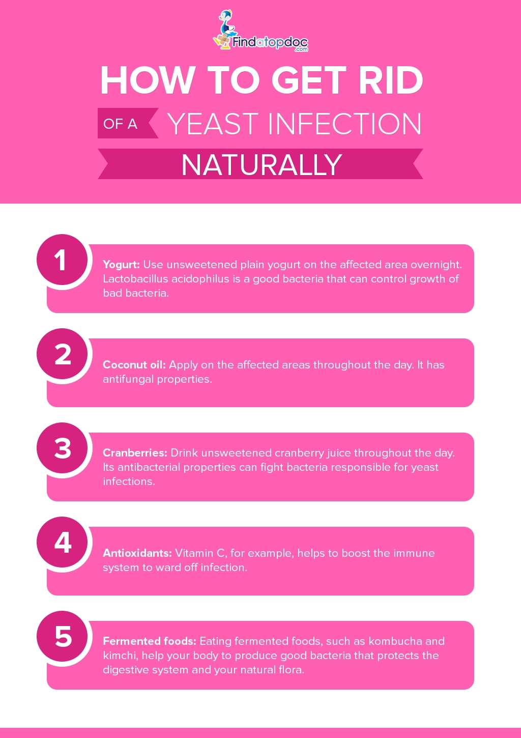 How To Get Rid Of A Yeast Infection Naturally Infographic 